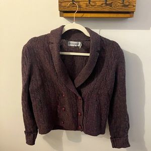 100% wool vintage double breasted cardigan by Braemar